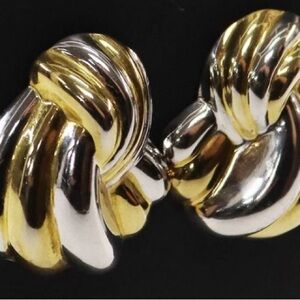 Sterling Silver Two Tone Knot Earrings